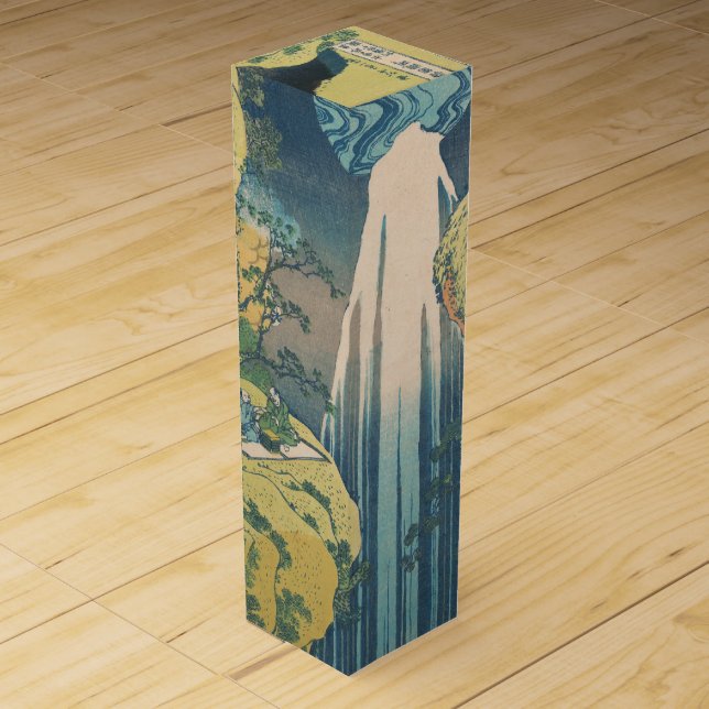 Hokusai Amida Falls Japan Waterfall  Wine Box (Front)