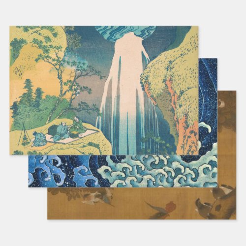 Hokusai Amida Falls Japan Waterfall  Wrapping Paper Sheets
