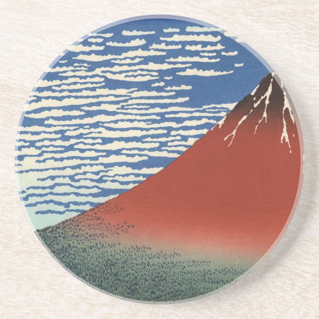 Hokusai Art painting Mountains Drink Coaster (Front)