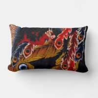 Hokusai art pheonix lumbar pillow