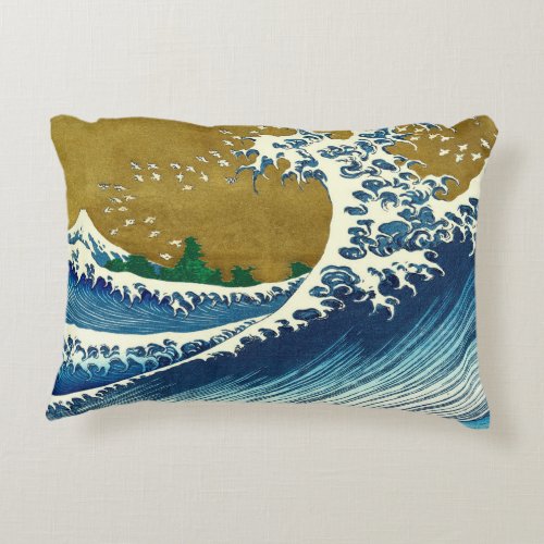 Hokusai Big Wave Japan Japanese Art Accent Pillow