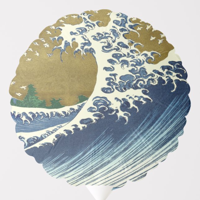 Hokusai Big Wave Japan Japanese Art Balloon (Front)