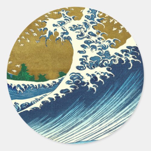 Hokusai Big Wave Japan Japanese Art Classic Round Sticker