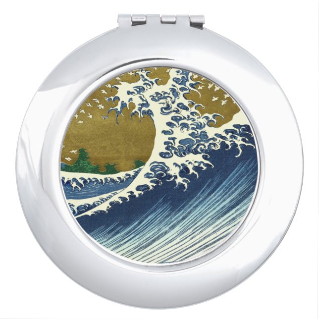 Hokusai Big Wave Japan Japanese Art Compact Mirror (Front)