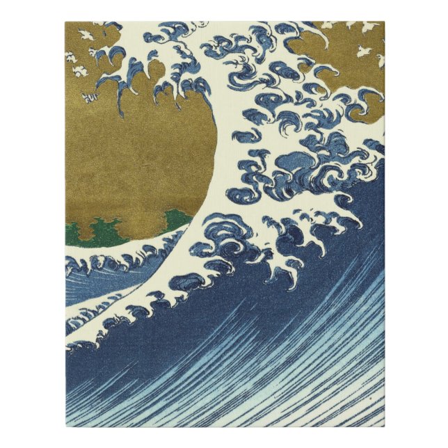 Hokusai Big Wave Japan Japanese Art Faux Canvas Print (Front)