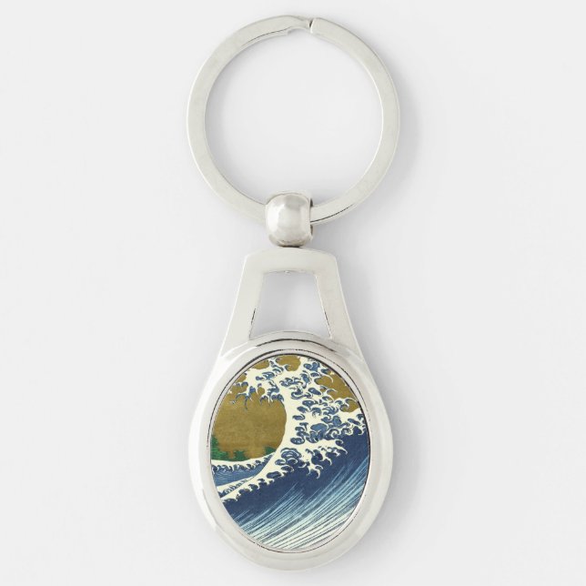 Hokusai Big Wave Japan Japanese Art Keychain (Front)