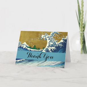 Hokusai Big Wave Japan Japanese Art Letterpress Thank You Card