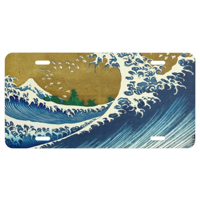 Hokusai Big Wave Japan Japanese Art License Plate (Front)