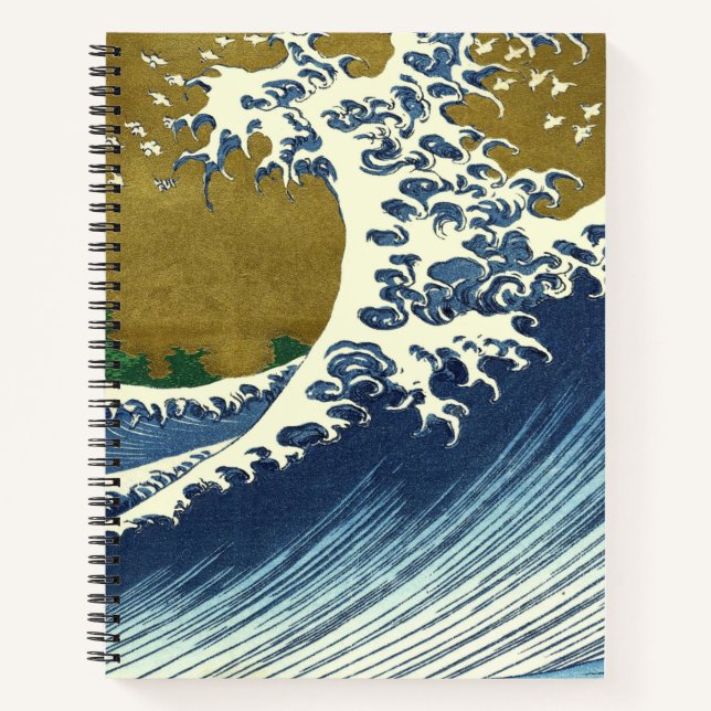 Hokusai Big Wave Japan Japanese Art Notebook (Front)