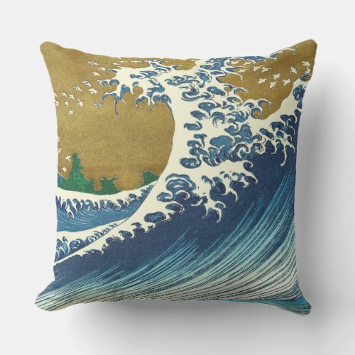 Hokusai Big Wave Japan Japanese Art Outdoor Pillow