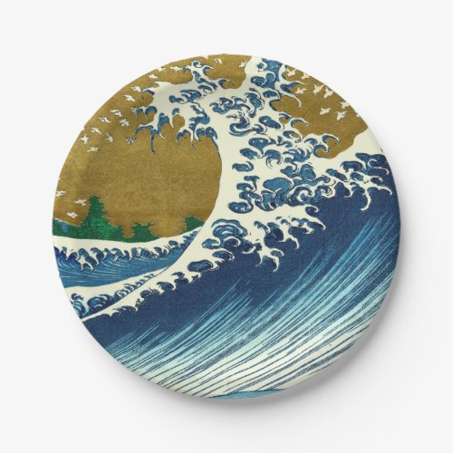 Hokusai Big Wave Japan Japanese Art Paper Plates