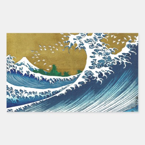 Hokusai Big Wave Japan Japanese Art Rectangular Sticker