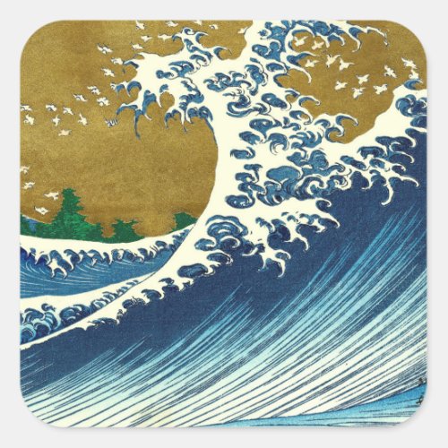Hokusai Big Wave Japan Japanese Art Square Sticker