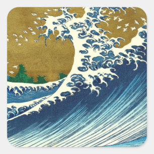 Hokusai Big Wave Japan Japanese Art Square Sticker