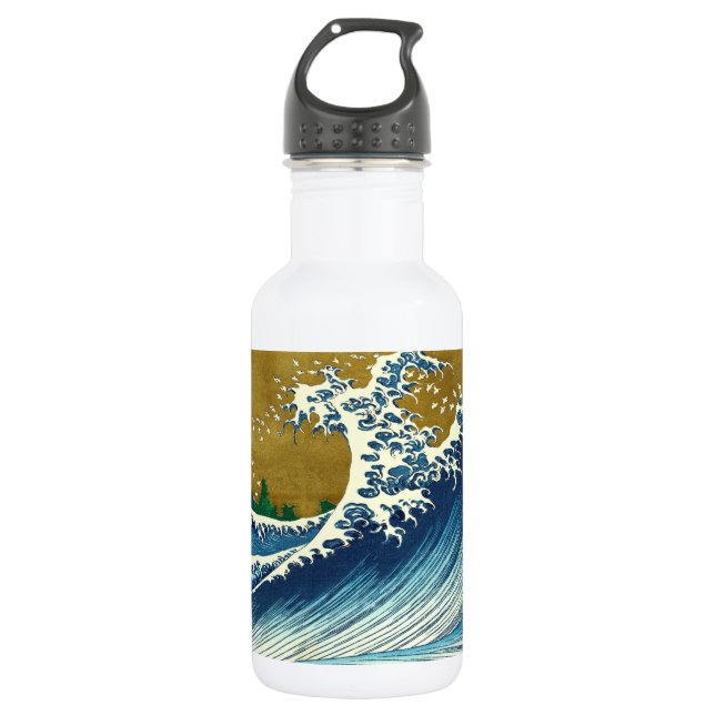 Hokusai Big Wave Japan Japanese Art Stainless Steel Water Bottle (Front)