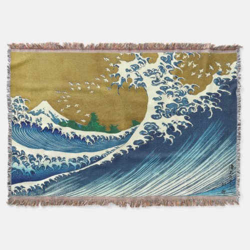 Hokusai Big Wave Japan Japanese Art Throw Blanket