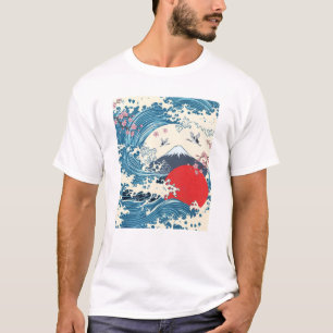 Hokusai Big Wave Retro Japanese Art T-Shirt