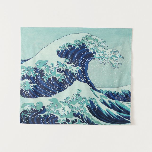 Hokusai Blue Waves Tapestry (Front (Horizontal))