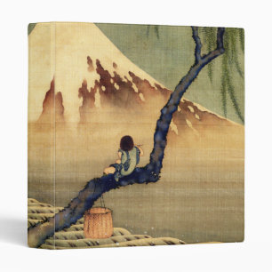 Hokusai Boy Viewing Mount Fuji Japanese Vintage 3 Ring Binder