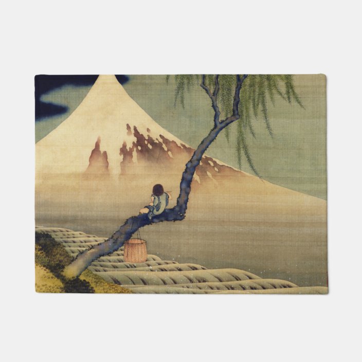 Hokusai Boy Viewing Mount Fuji Japanese Vintage Doormat Zazzle Com