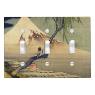 Hokusai Boy Viewing Mount Fuji Japanese Vintage Light Switch Cover