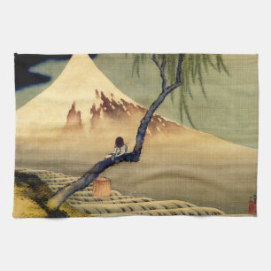 Hokusai Boy Viewing Mount Fuji Japanese Vintage Towel