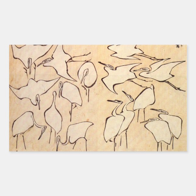 Hokusai Cranes Stickers (Front)