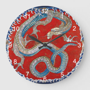 Hokusai , "Dragon" 州 小 信 布 施 東 町 祭・屋・・・・・・・・・・・・・ Large Clock