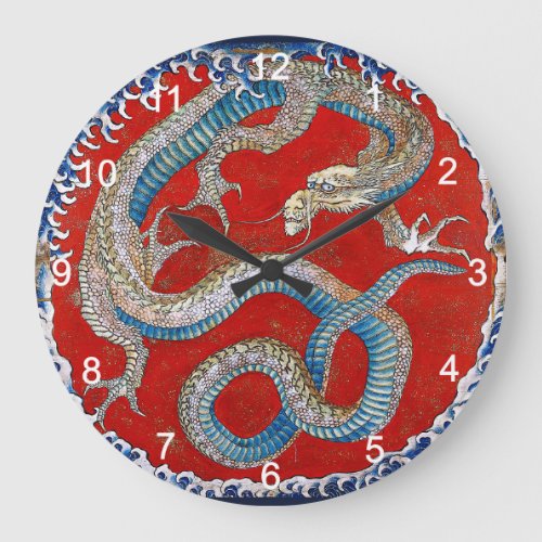 Hokusai  Dragon 州 小 信 布 施 東 町 祭屋 Large Clock