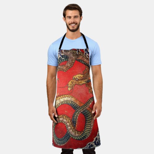 Hokusai Dragon Japan Art Apron