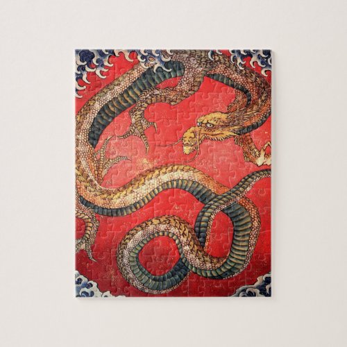 Hokusai Dragon Japanese Vintage Katsushika Hokusai Jigsaw Puzzle