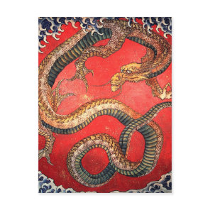 Hokusai Dragon Japanese Vintage Katsushika Hokusai Postcard