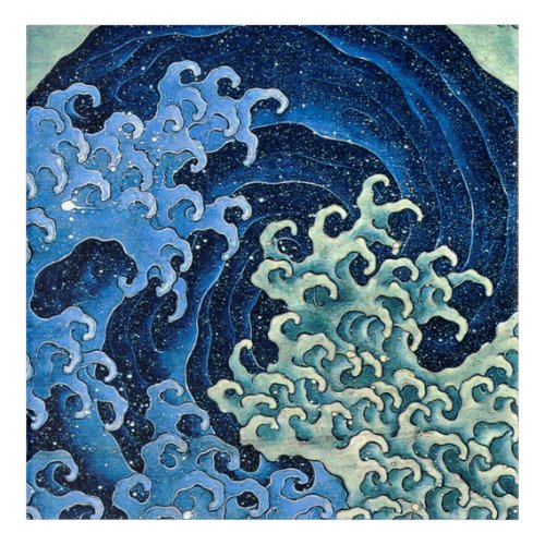 Hokusai Feminine Wave Vintage Ocean  Acrylic Print