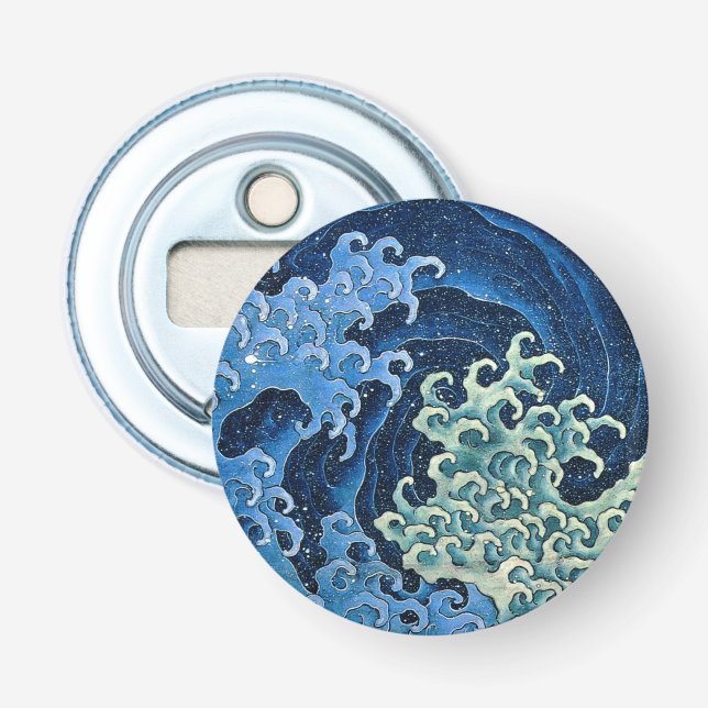 Hokusai Feminine Wave Vintage Ocean  Bottle Opener (Front)