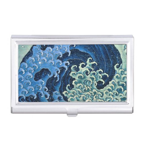 Hokusai Feminine Wave Vintage Ocean  Business Card Case