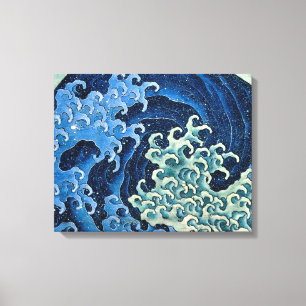 Hokusai Feminine Wave Vintage Ocean Canvas Print