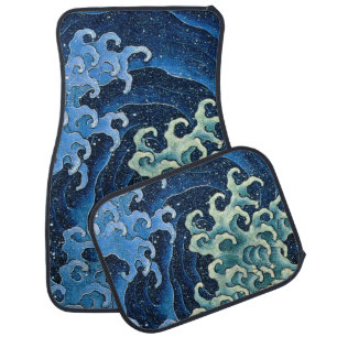 Hokusai Feminine Wave Vintage Ocean Car Floor Mat