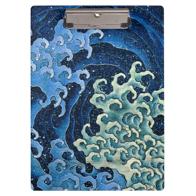 Hokusai Feminine Wave Vintage Ocean  Clipboard (Front)
