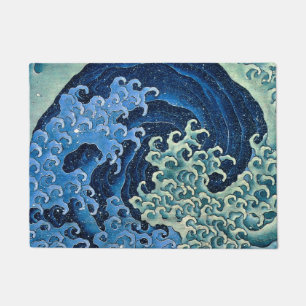 Hokusai Feminine Wave Vintage Ocean  Doormat