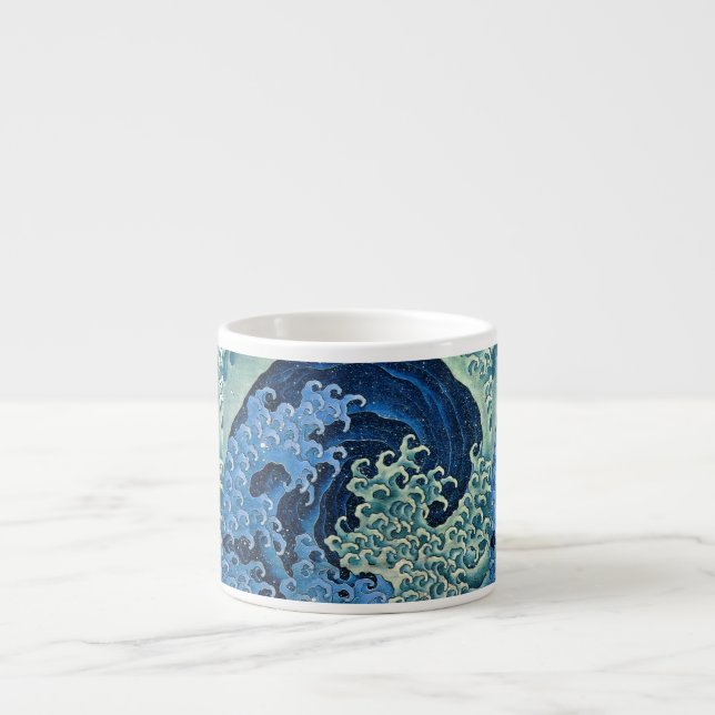 Hokusai Feminine Wave Vintage Ocean  Espresso Cup (Front)