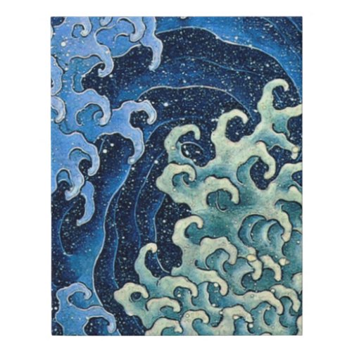 Hokusai Feminine Wave Vintage Ocean  Faux Canvas Print