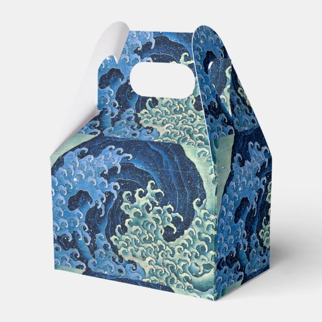 Hokusai Feminine Wave Vintage Ocean  Favor Boxes (Front Side)