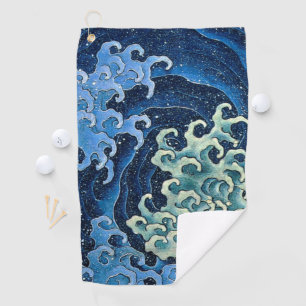 Hokusai Feminine Wave Vintage Ocean Golf Towel