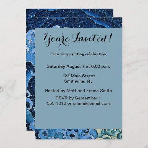 Hokusai Feminine Wave Vintage Ocean  Invitation