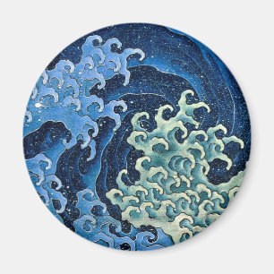 Hokusai Feminine Wave Vintage Ocean Magnet