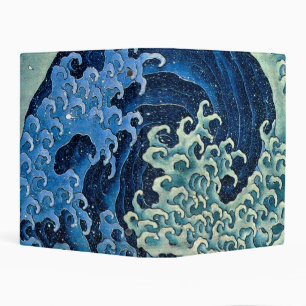 Hokusai Feminine Wave Vintage Ocean Mini Binder