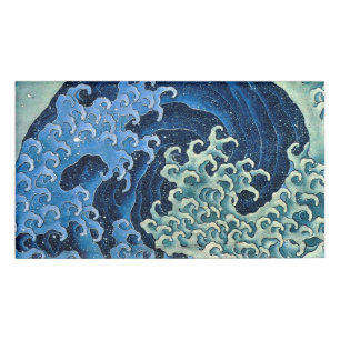 Hokusai Feminine Wave Vintage Ocean Name Tag