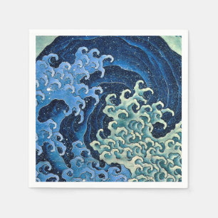 Hokusai Feminine Wave Vintage Ocean Napkins