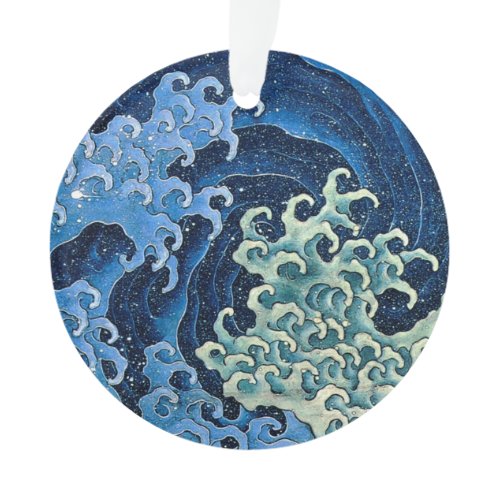 Hokusai Feminine Wave Vintage Ocean  Ornament