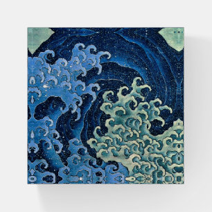 Hokusai Feminine Wave Vintage Ocean  Paperweight